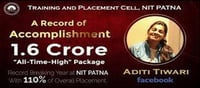 Patna student gets highest Package of Rs 1.6 crores..!